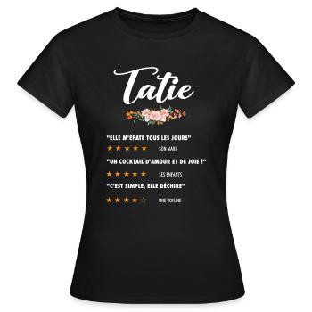 tatie citation fleurs critique film tante tantine - T-shirt Femme - noir - Devant - AI Model Female 172 dark (172cm)