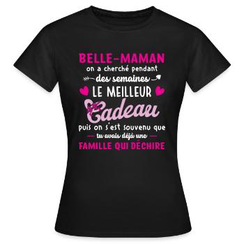 Meilleur cadeau belle maman citation coeur ruban - T-shirt Femme - noir - Devant - AI Model Female 172 dark (172cm)