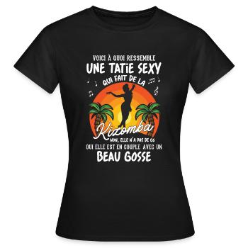 tatie danseuse kizomba sexy couple BG amour tante - T-shirt Femme - noir - Devant - AI Model Female 172 dark (172cm)