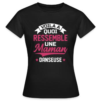 cadeau var1 danseuse passion danse humour - T-shirt Femme - noir - Devant - AI Model Female 172 dark (172cm)