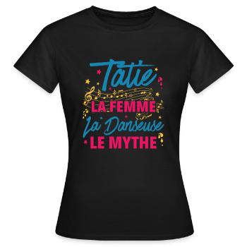 tatie la femme danseuse le mythe la légende - T-shirt Femme - noir - Devant - AI Model Female 172 dark (172cm)