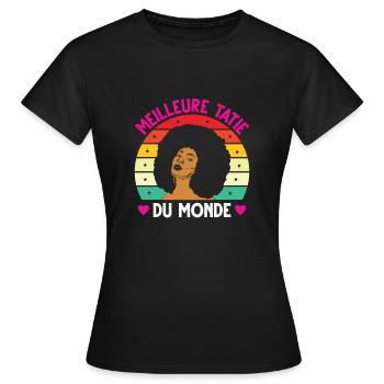 Meilleure tatie monde vintage femme noire - T-shirt Femme - noir - Devant - AI Model Female 172 dark (172cm)