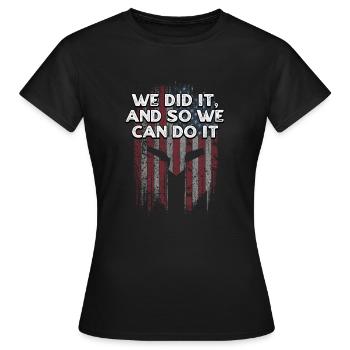 Wir haben es geschafft Patriotischer Amerikanischer Patriotismus USA - Frauen T-Shirt - Schwarz - Vorne - AI Model Female 172 dark (172cm)