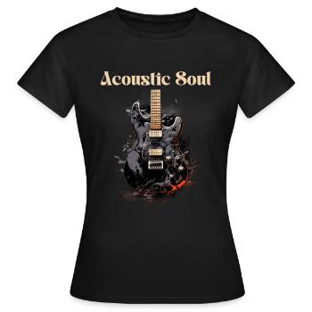 Acoustic Soul Funny Quote Professeur de guitare - T-shirt Femme - noir - Devant - AI Model Female 172 dark (172cm)