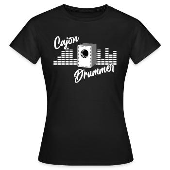 Cajon Drummer Kajon Spieler - Frauen T-Shirt - Schwarz - Vorne - AI Model Female 172 dark (172cm)