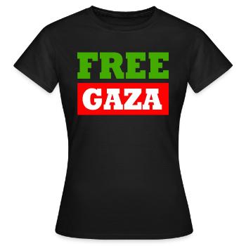 Free gaza - Women's T-Shirt - black - Front - AI Model Female 172 dark (172cm)