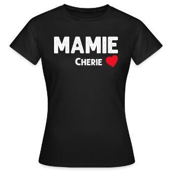 Ma Mamie chérie Je L'aime - T-shirt Femme - noir - Devant - AI Model Female 172 dark (172cm)
