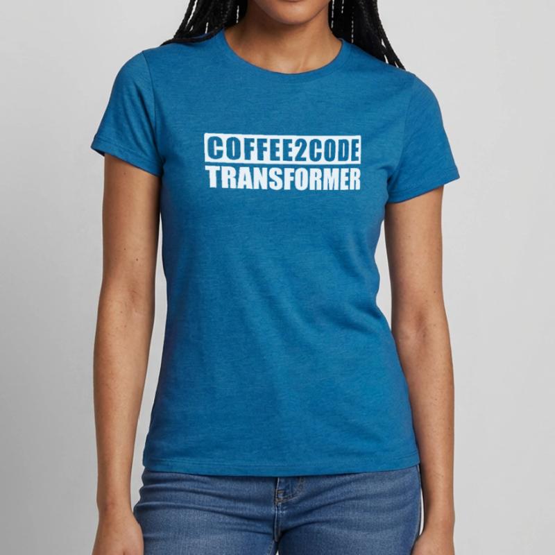Kaffee 2 Code Transformer Programmierer IT Shirt Frauen T-Shirt