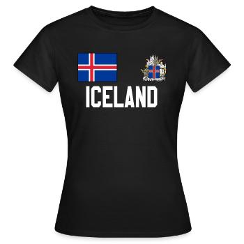 Islande - T-shirt Femme - noir - Devant - AI Model Female 172 dark (172cm)