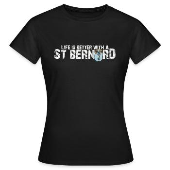Bernhardiner - Frauen T-Shirt - Schwarz - Vorne - AI Model Female 172 dark (172cm)