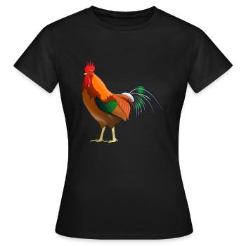Rooster - Women's T-Shirt - black - Front - AI Model Female 172 dark (172cm)