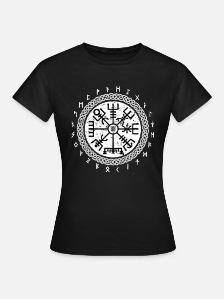 Wikinger Kompass - Frauen T-Shirt - Schwarz
