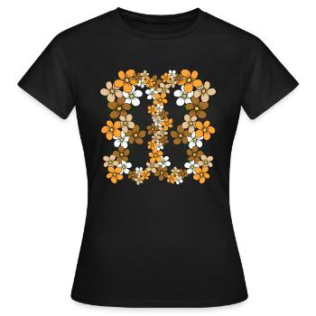 Blumenranke Blumenmuster floral blühende Blume - Frauen T-Shirt - Schwarz - Vorne - AI Model Female 172 dark (172cm)