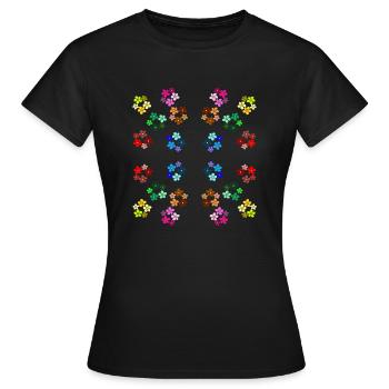 Blumenmuster Blumenranke blühende Blume floral - Frauen T-Shirt - Schwarz - Vorne - AI Model Female 172 dark (172cm)