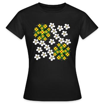 Floral Fleur de vigne Floral Motif floral - T-shirt Femme - noir - Devant - AI Model Female 172 dark (172cm)