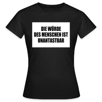 La dignité humaine est inviolable - T-shirt Femme - noir - Devant - AI Model Female 172 dark (172cm)