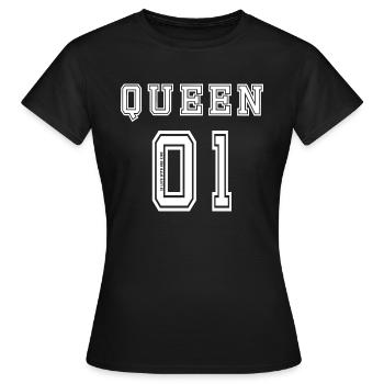 Queen 01 in Love with her King - Women's T-Shirt - black - Front - AI Model Female 172 dark (172cm)