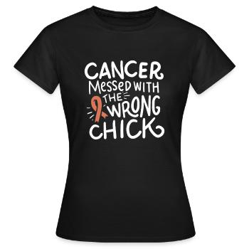Ruban de chimio de l’endomètre survivant du cancer de l’utérus - T-shirt Femme - noir - Devant - AI Model Female 172 dark (172cm)