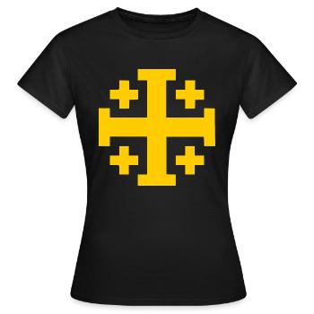 Jerusalem kreuz Jerusalemkreuz - Frauen T-Shirt - Schwarz - Vorne - AI Model Female 172 dark (172cm)