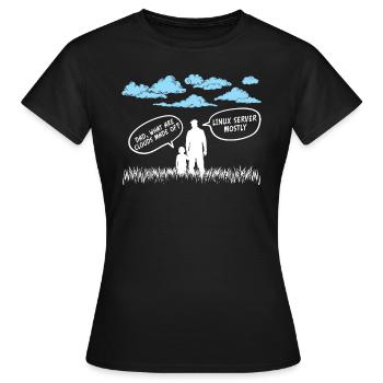 Cloud aus Linux Server meist Geschenkidee - Frauen T-Shirt - Schwarz - Vorne - AI Model Female 172 dark (172cm)