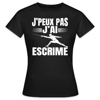 Je Peux Pas J'Ai Escrime - T-shirt Femme - noir - Devant - AI Model Female 172 dark (172cm)