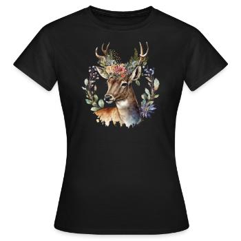 Chevreuil - T-shirt Femme - noir - Devant - AI Model Female 172 dark (172cm)