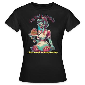 serveuse zombie - T-shirt Femme - noir - Devant - AI Model Female 172 dark (172cm)