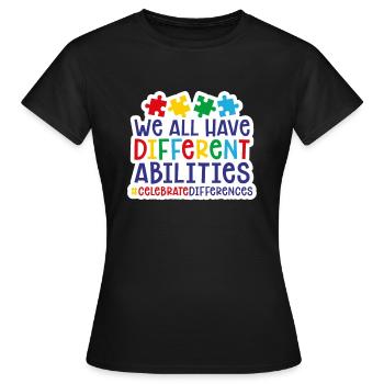 autisme - T-shirt Femme - noir - Devant - AI Model Female 172 dark (172cm)
