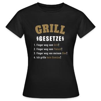 Set de barbecue Chemise de cadeau de barbecue - T-shirt Femme - noir - Devant - AI Model Female 172 dark (172cm)