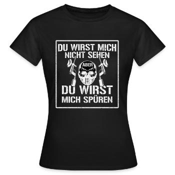 Paintball Gotcha - Frauen T-Shirt - Schwarz - Vorne - AI Model Female 172 dark (172cm)