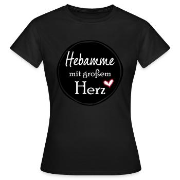 Hebamme mit großem Herz - Frauen T-Shirt - Schwarz - Vorne - AI Model Female 172 dark (172cm)