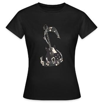 E guitare Notes musicales - T-shirt Femme - noir - Devant - AI Model Female 172 dark (172cm)