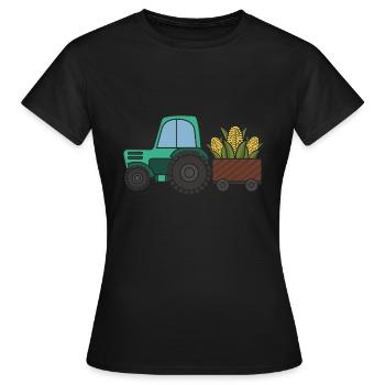 Transport de maïs - T-shirt Femme - noir - Devant - AI Model Female 172 dark (172cm)