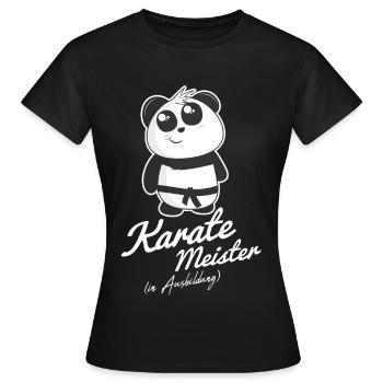 Panda Karatemeister - Frauen T-Shirt - Schwarz - Vorne - AI Model Female 172 dark (172cm)