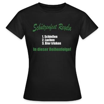 Schützenfest Regeln - Frauen T-Shirt - Schwarz - Vorne - AI Model Female 172 dark (172cm)