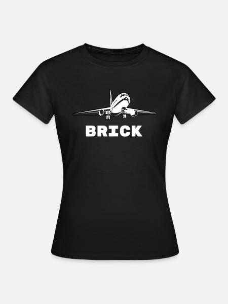 Luftfahrtdesign Brick - großes Verkehrsflugzeug - Frauen T-Shirt - Schwarz