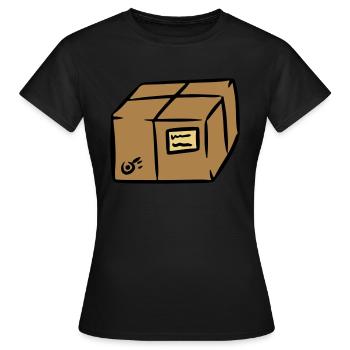 Package package paquet parcel mail postman shipment - Women's T-Shirt - black - Front - AI Model Female 172 dark (172cm)
