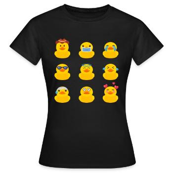 Des émoticônes de canard - T-shirt Femme - noir - Devant - AI Model Female 172 dark (172cm)