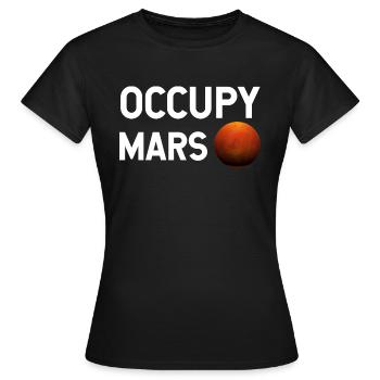 Occupy Mars Planète - T-shirt Femme - noir - Devant - AI Model Female 172 dark (172cm)