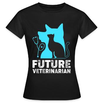 Vétérinaire Médecine vétérinaire Vétérinaire Vétérinaire - T-shirt Femme - noir - Devant - AI Model Female 172 dark (172cm)