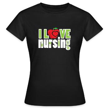 Drôle d’infirmière J’aime les soins infirmiers Médecine Cadeau - T-shirt Femme - noir - Devant - AI Model Female 172 dark (172cm)