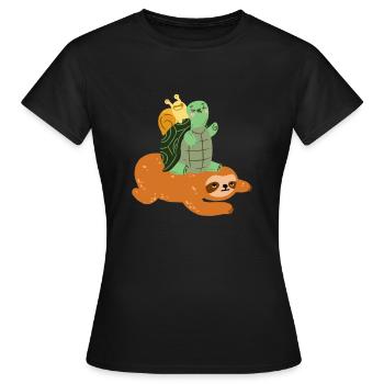 Tortue des paresseux - T-shirt Femme - noir - Devant - AI Model Female 172 dark (172cm)