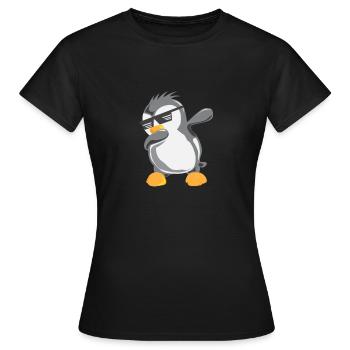 Penguin Dabbing Dad Penguin Bird Cold Arctic Ice - Women's T-Shirt - black - Front - AI Model Female 172 dark (172cm)