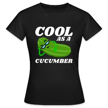 Cornichon cornichon concombre vegan cadeau enceinte aigre - T-shirt Femme - noir - Devant - AI Model Female 172 dark (172cm)