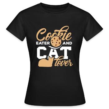 Cadeau drôle de gâteau d'animal familier de biscuit d'amant de chat de chats - T-shirt Femme - noir - Devant - AI Model Female 172 dark (172cm)
