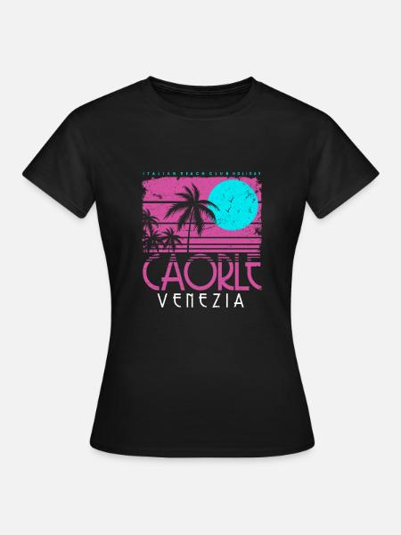 CAORLE VENEZIA ITALIEN BEACH CLUB RETRO GESCHENK - Frauen T-Shirt - Schwarz