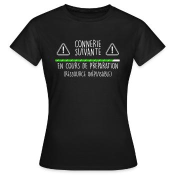 Connerie suivante téléchargement en cours - T-shirt Femme - noir - Devant - AI Model Female 172 dark (172cm)
