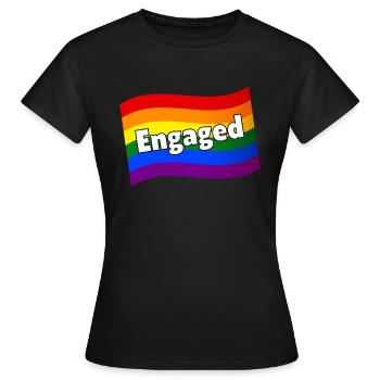 Gay Pride schwule Menschen engagierten schwule Verlobte Verlobte Verlobte - Frauen T-Shirt - Schwarz - Vorne - AI Model Female 172 dark (172cm)