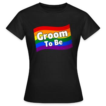 Gay Pride Groom To Be Gay Groom schwuler Verlobter LGBTQ - Frauen T-Shirt - Schwarz - Vorne - AI Model Female 172 dark (172cm)