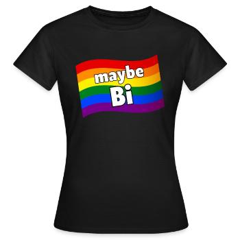 Maybe Bi Maybe Bisexual rainbow flag LGBTQ pride - Women's T-Shirt - black - Front - AI Model Female 172 dark (172cm)
